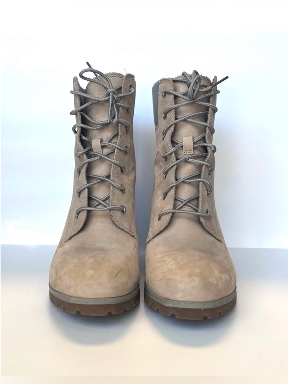 TIMBERLAND Allington Heights 6-Inch Lace-Up Heel Boots Taupe Nubuck Women’s 9 - Picture 4 of 10